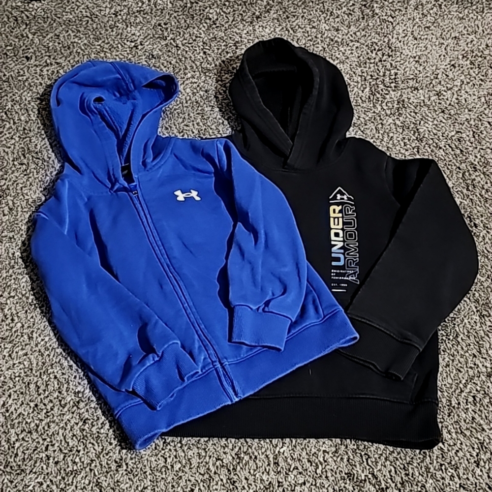 Two boys underarmour hoodies size 4